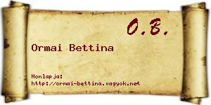 Ormai Bettina névjegykártya